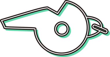 Renk gölge istasyonu ilgili simge illüstrasyon düdüğü