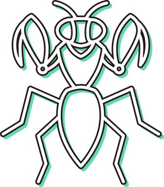 Renk gölgesi mini böcek tek öge simgesi dua eden peygamberdevesi