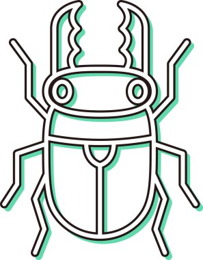 Renk gölgesi mini böcek tek öge simgesi geyik böceği