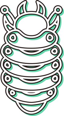 Renk gölgesi mini böcek simgesi larvası