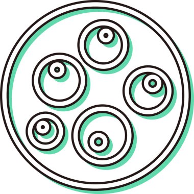 Renkli gölge mikroorganizma tek öge simgesi Volvox