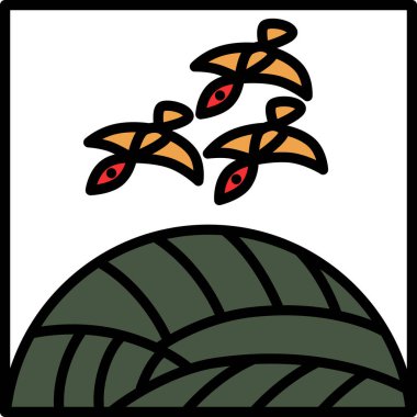 Renkli kare mini hanafuda Hazuki yaban kazı ağustos sabahı ve yaban kazı