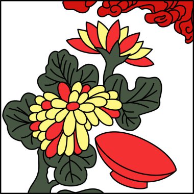 Renkli kare Hanafuda Nagatsuki Kasımpatı Kasımpatı Kasımpatı Kasımpatı