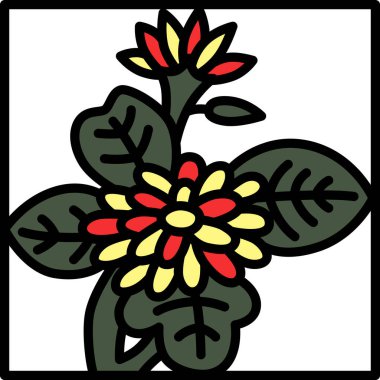 Color square mini hanafuda Nagatsuki chrysanthemum September chrysanthemum dregs clipart