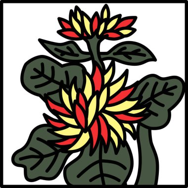 Renkli kare basit hanafuda Nagatsuki kasımpatı Eylül kasımpatı artıkları