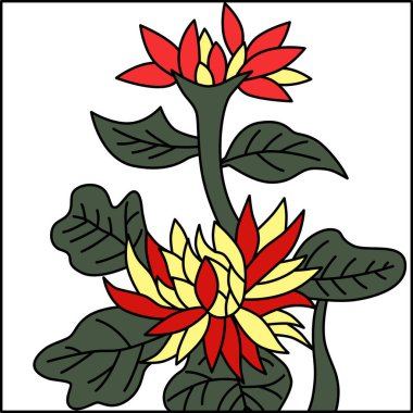 Renkli kare hanafuda Nagatsuki kasımpatı Eylül kasımpatı artıkları