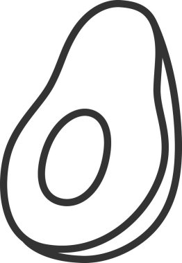 Çizgi çizimi tek meyve ikonu avokadosu