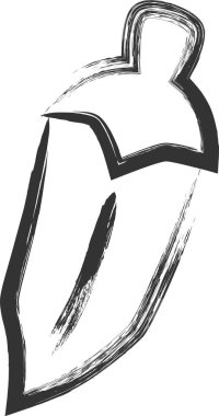 Fırçayla çizilmiş sebze tek öge simgesi bamya