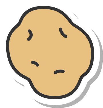 Çıkartma stili sebze tek öge simgesi patates