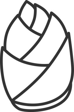 Çizgi çizimi tek öge simgesi bambu filizi