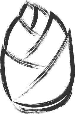 Fırçayla çizilmiş sebze ikonu bambu filizi