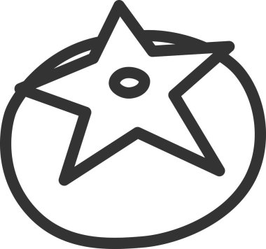 Satır çizimi sebze tek öge ikon domates