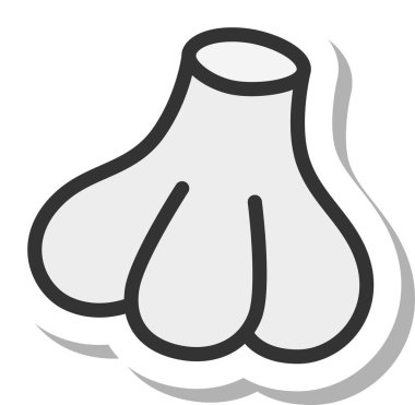 Çıkartma stili tek sebze ikonu sarımsağı