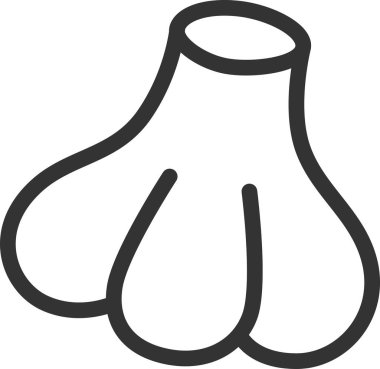 Çizgi çizimi tek sebze ikonu sarımsak