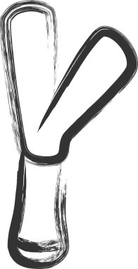 Fırça ile yazılmış sebze simgesi yeşil soğan