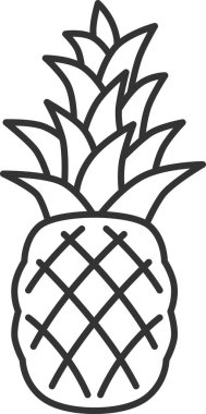 Çizgi çizimi tek meyve simgesi ananas