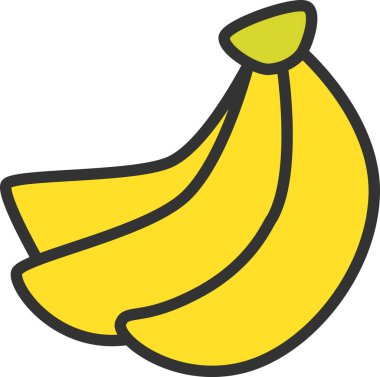 Renkli tek meyve ikonu muz