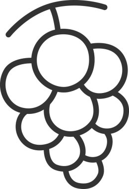 Çizgi çizimi tek meyve ikonu üzümü