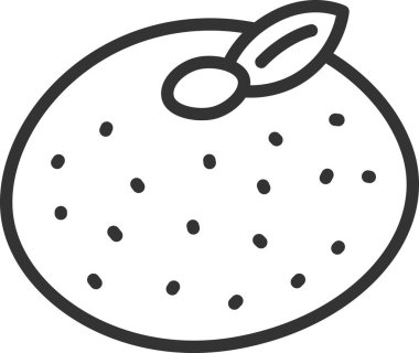 Çizgi çizimi tek meyve simgesi mandalina