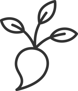 Satır çizimi sebze tek öge simgesi turpu