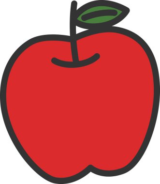 Renkli tek meyve simgesi elması