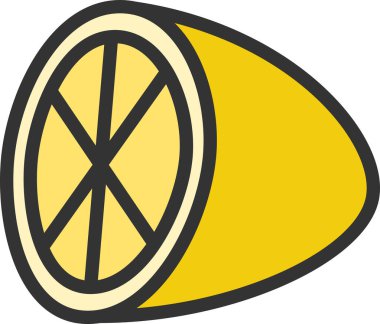 Renkli tek meyve simgesi limon