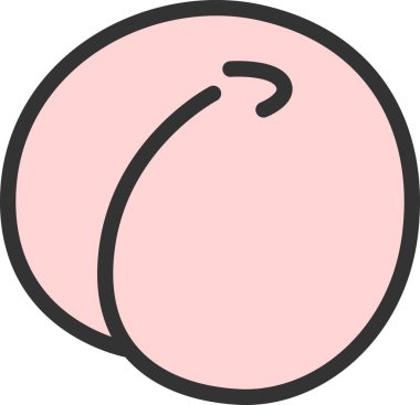 Renkli meyve tek simgesi şeftalisi