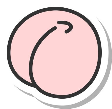 Çıkartma biçimi tek meyve simgesi şeftalisi