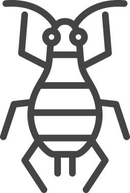 Satır çizimi mini böcek tek öge yaprak biti