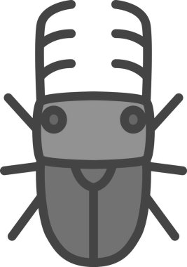 Tek renk mini böcek simgesi geyik böceği.