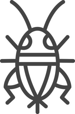 Çizgi çizimi mini böcek tek simge kriketi