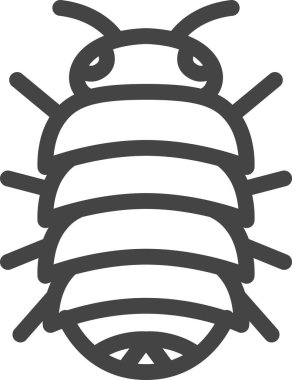 Satır çizimi mini böcek tek öge simgesi Pillbug