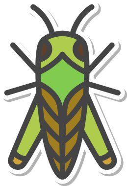 Çıkartma mini böcek tek öge simgesi Tonosama çekirgesi