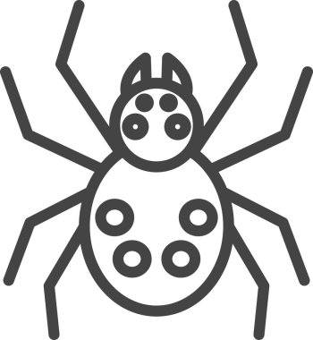 Line drawing mini insect single item icon jumping spider clipart