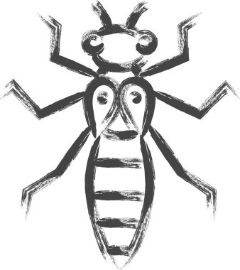 Fırçayla çizilmiş mini böcek simgesi Yago
