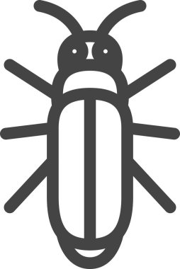 Çizgi çizimi mini böcek tek simge ateşböceği