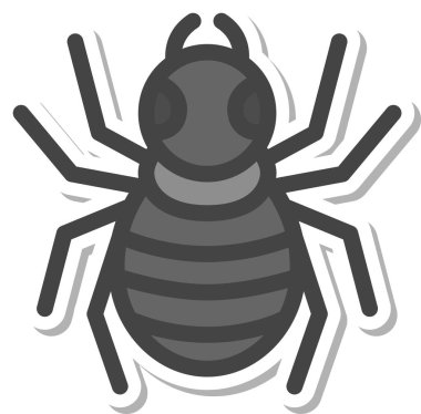 Çıkartmalı mini böcek simge simgesi örümceği