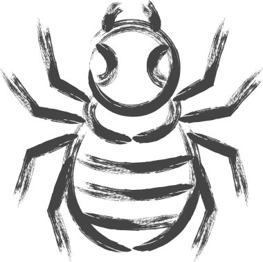 Fırça desenli mini böcek tek simge örümceği