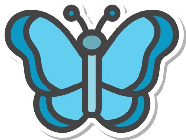 Çıkartmalı mini böcek simgesi kelebek