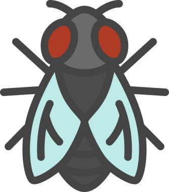 Renkli mini böcek simgesi sineği