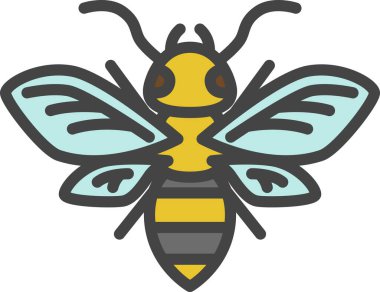 Renkli mini böcek tek simge arısı