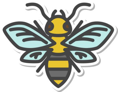 Çıkartmalı mini böcek. Tek simge arısı.