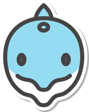 Etiketli hayvan simgesi simge yunusu