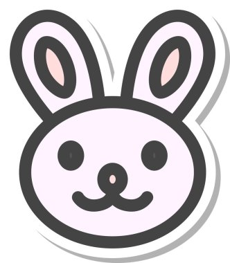 Etiket hayvani tek öge simge tavşan