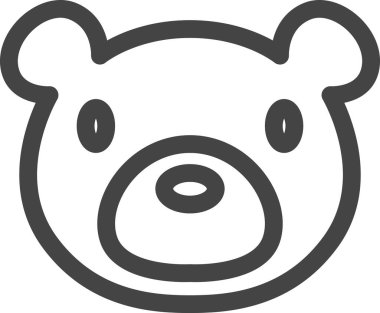 Satır çizimi hayvanlar için tek öge simgesi ayı