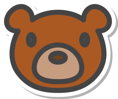 Etiketli hayvan tek öge simgesi ayı