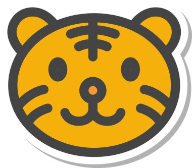 Etiketli hayvan simgesi simgesi kaplanı