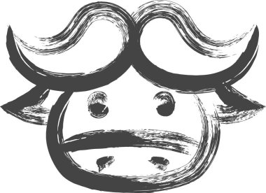 Tek fırçalı hayvan ikonu bizonu