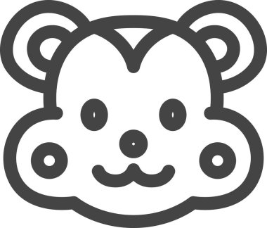 Satır çizimi hayvan tek öge simgesi hamster