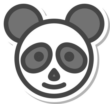 Etiketli hayvan simgesi simgesi panda